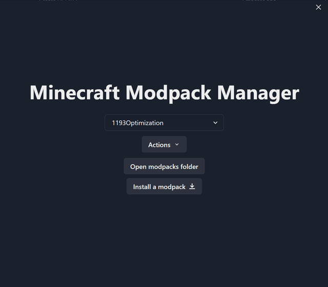 Minecraft Modpack Manager (Succeded by Quadrant (formerly Minecraft Modpack Manager Reborn)